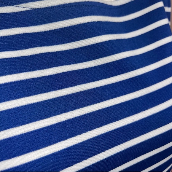Talbots Blue & White Striped Sleeveless A-line Fit & Flare Dress Soft Knit Small - Picture 4 of 9